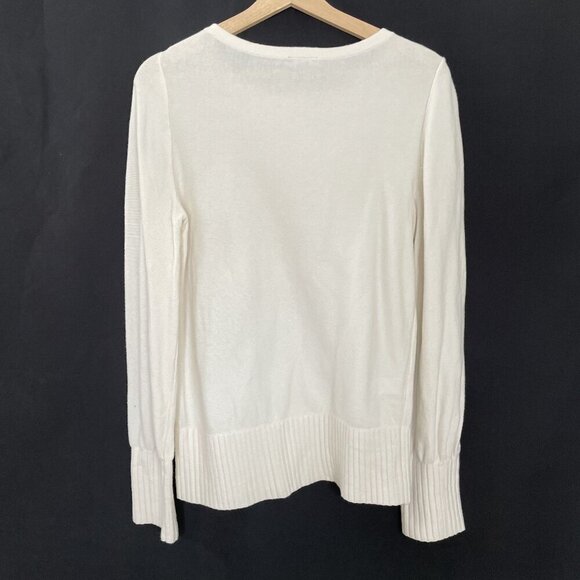 Ann Taylor Factory Womens Ivory Sweater M knit casual cotton top warm winter - Picture 6 of 6